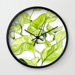 Devils Ivy Illustration Wall Clock