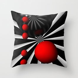 red white black -100- Throw Pillow