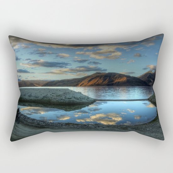 Rider at Pangong... Rectangular Pillow