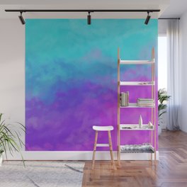 Unicorn Clouds in Purple, Pink, Aqua, Blue Wall Mural