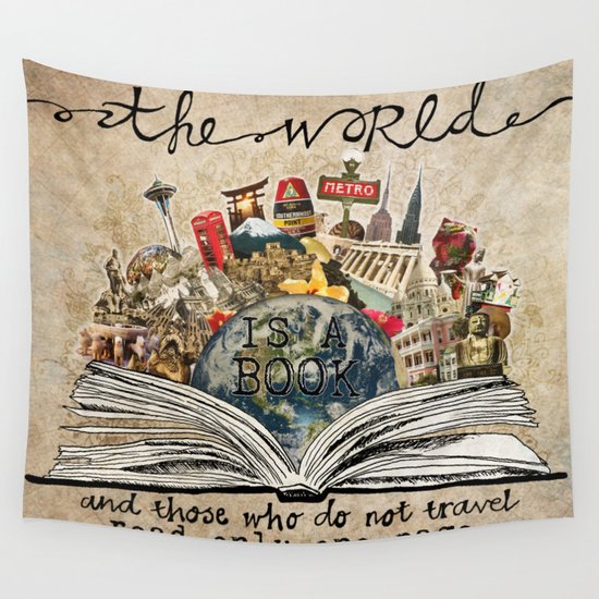 The World Is A Book Wall Tapestry