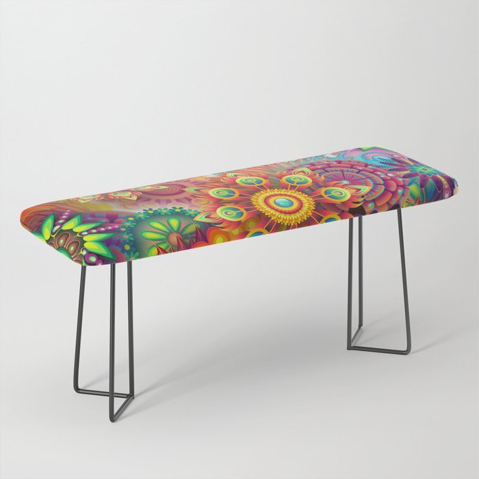 Colorful Abstract Art Bench By Artcristoph Society6