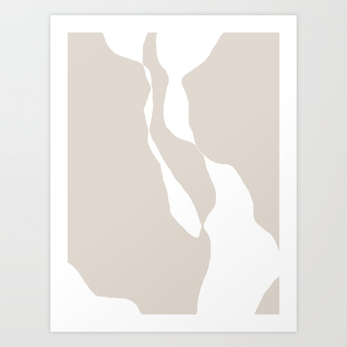 Shapes 4 | Neutral & White Minimal Abstract Art Print