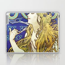 Job Mucha Colorful Artwork Art Nouveau Blond Girl Reproduction Laptop Skin
