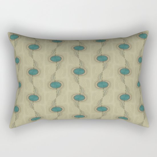 Teal Turquoise Circles Pattern Modern Abstract Rectangular Pillow