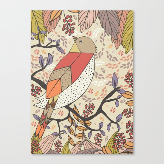 Singing Red Bird Canvas Print