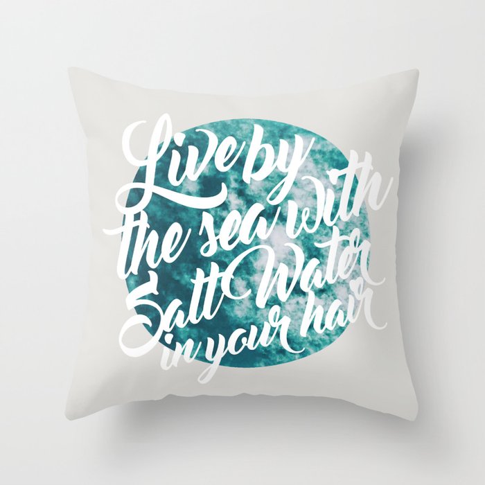 Salt Water #society6 #decor #buyart Throw Pillow