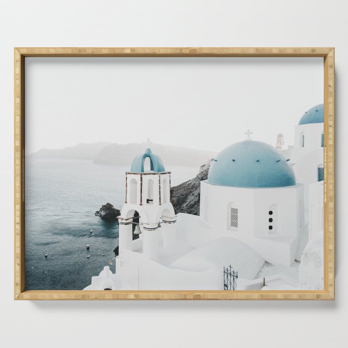 Santorini Greece Serving Tray