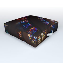 Stained Glass Spiral Outdoor Floor Cushion