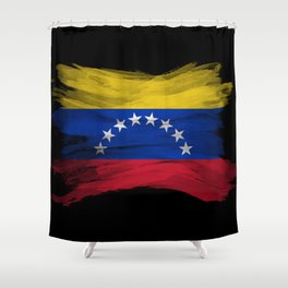 Venezuela flag brush stroke, national flag Shower Curtain