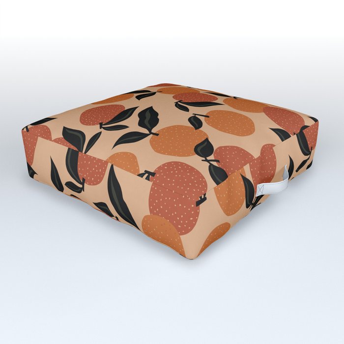 Seamless Citrus Pattern / Oranges Outdoor Floor Cushion