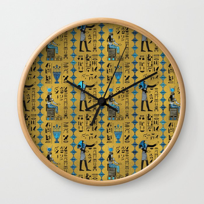 Egyptian  Ornament Symbols Pattern Wall Clock