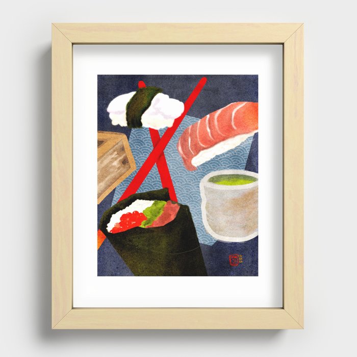 Dreams of Sushi, Sake, and Tea Recessed Framed Print