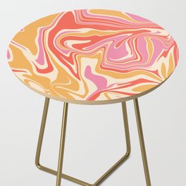 Psychedelic Pink Retro Swirl Side Table