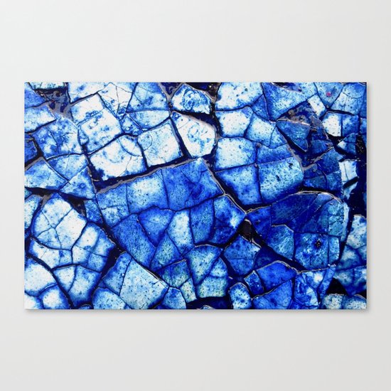 BLUE STONE CRACKS Canvas Print