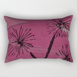 Dandelions - Pink and Black textured art Rectangular Pillow