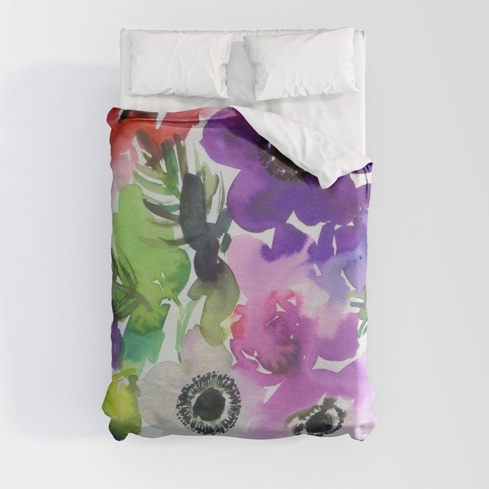 ink flowers N.o 1 Duvet Cover