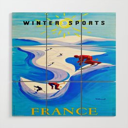 Vintage poster - Winter Sports, France Wood Wall Art