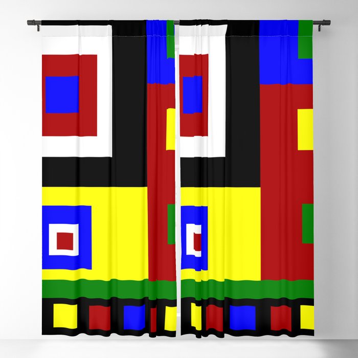 Color Block Color Crazy Retro Vibe Blackout Curtain