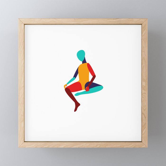 Abstract art print colorful people Framed Mini Art Print
