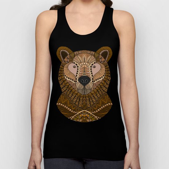 Ornate Brown Bear Unisex Tank Top