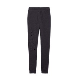 Hand-Drawn Dots (Black & White Pattern) Kids Joggers