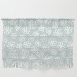 Spring Daisy Flowers Soft Mint Green Wall Hanging