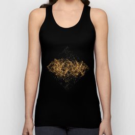 Shiny golden dots connected lines on black Tank Top
