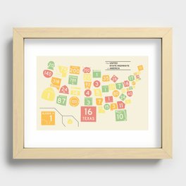 United State Highways of America - Classic Map Colors Recessed Framed Print