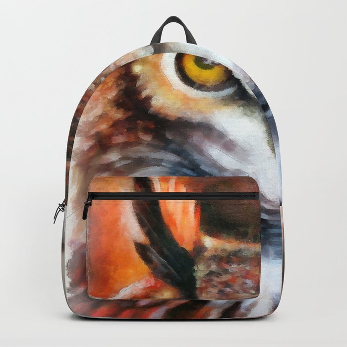 Great Horned Owl Grumpy Backpack