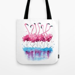 flamingos watercolor painting Tote Bag