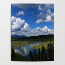 Meadow With Yellowstone River Poster