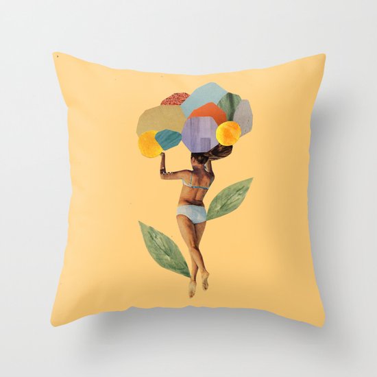 i walk out in the flowers and feel better Throw Pillow