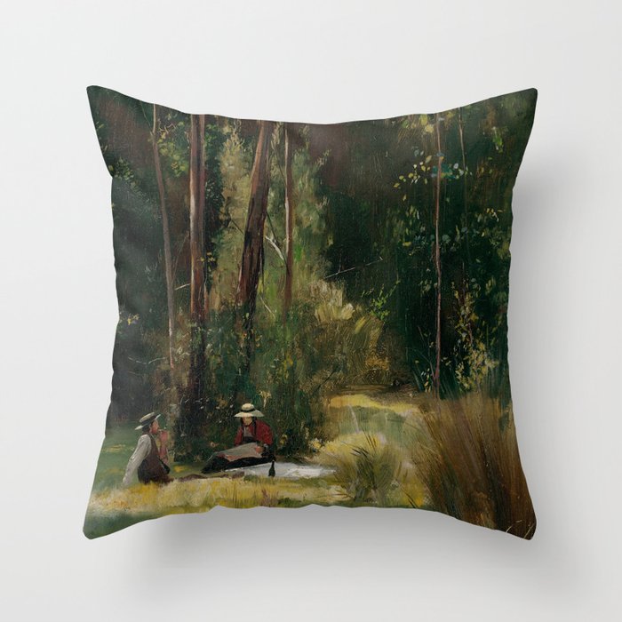 Tom Roberts - A Sunday Afternoon - Australian Oil Painting Throw Pillow