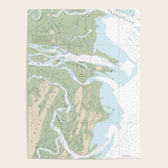 Altamaha Sound Nautical Chart 11508 Poster by Art Works Store Society6