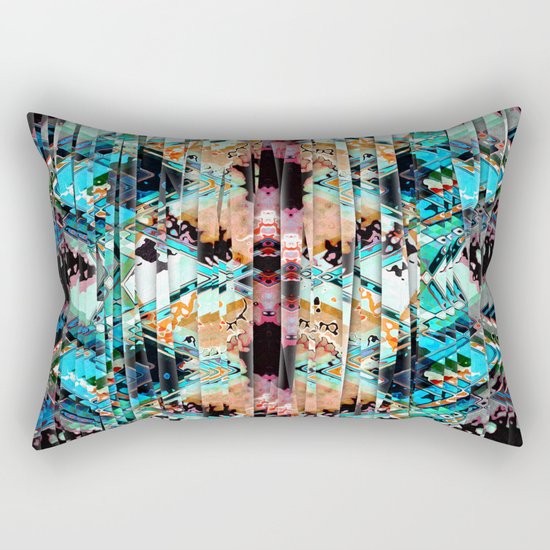 Colorful Abstract In Shreds Rectangular Pillow