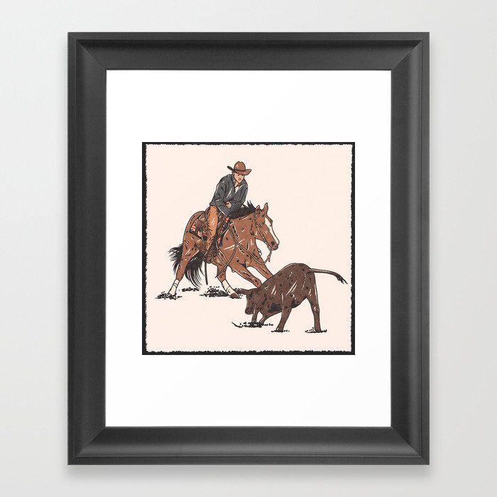 Cutting Horse Framed Art Print