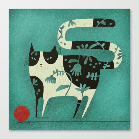 RED YARN Canvas Print