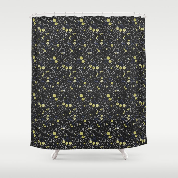 Charcoal Strawberry Shower Curtain