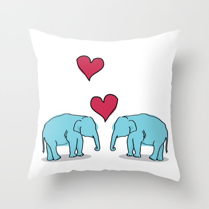 Elephant Love Throw Pillow