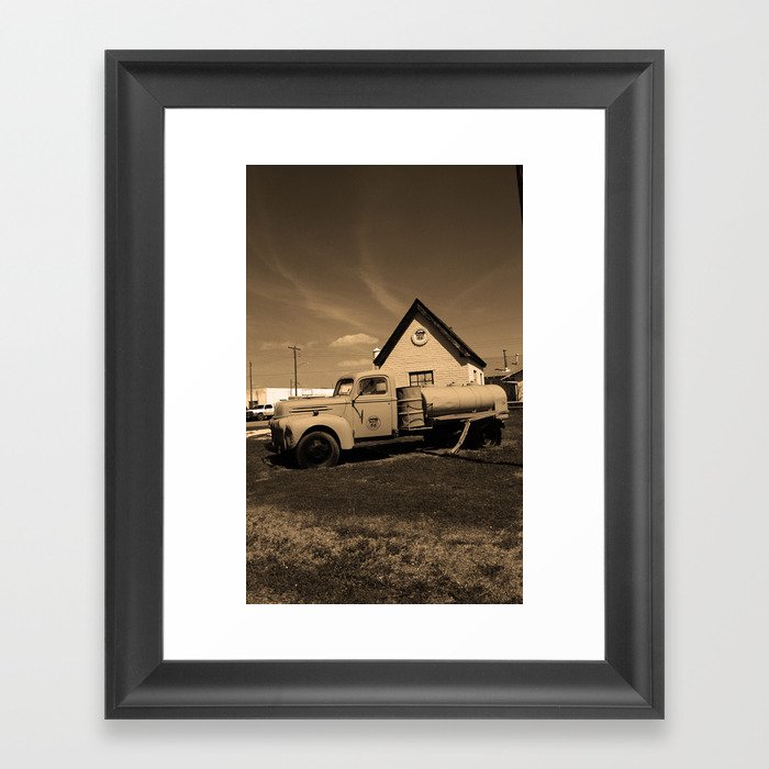 Route 66 - Phillips 66 Gas Station 2007 #5 Sepia Framed Art Print