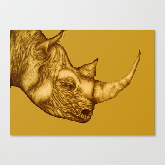 The Golden Rhino Canvas Print
