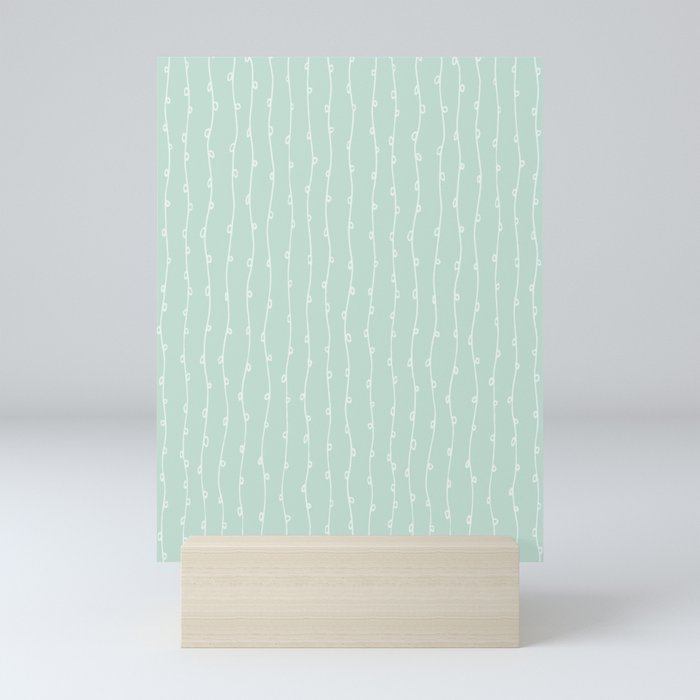 Willow Stripes - Sea Foam Green Mini Art Print