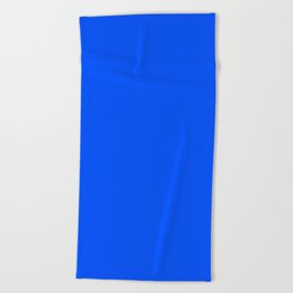 Retro 1990s Bright Neon Night Sky Electric Blue - Solid Block Color - 80s / 90s / Ultra Vivid / Summer Beach Towel