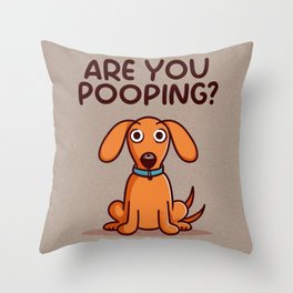 Funny Dachshund Are You Popping Vintage Art Sign Throw Pillow