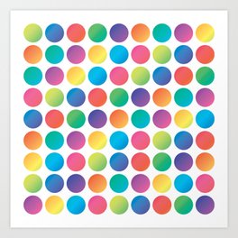Colorful, Abstract, Modern Design - Rainbow Gradient Dots Art Print
