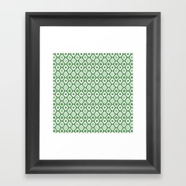 Green Retro Christmas Pattern Framed Art Print