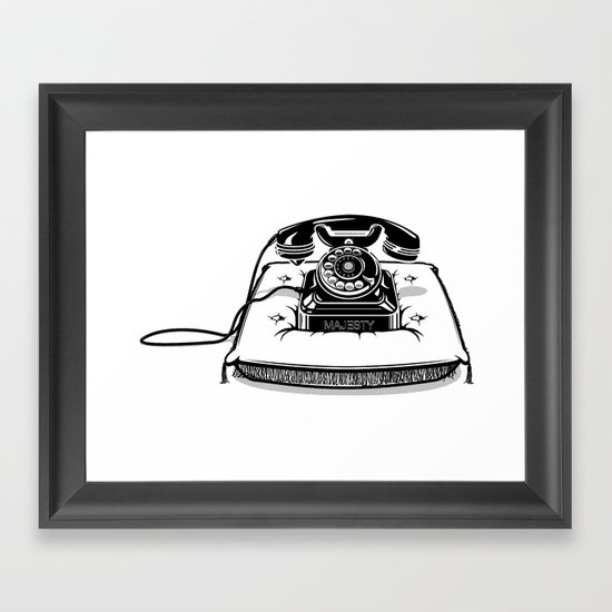 Phone on Cushion. Framed Art Print