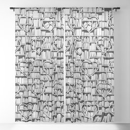 Book Lover Heart Library Pattern Sheer Curtain