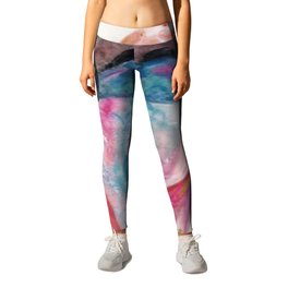 BlueRaspberry Leggings | Watercolor, Lips, Abstract, Acrylic, Ink, Tongue, Mouth, Pop Art, Painting, Fangs 